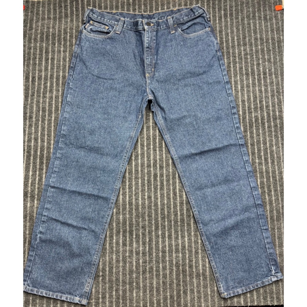 Carhartt Mens FRB004 MDS Relaxed Fit Jeans 42x32 Blue Flame Resistant Work Denim
